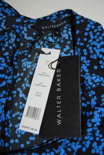 NWT Walter Baker Women's Black & Blue Starry Night Connie High Low Dress sz 2 4 - Picture 11 of 11