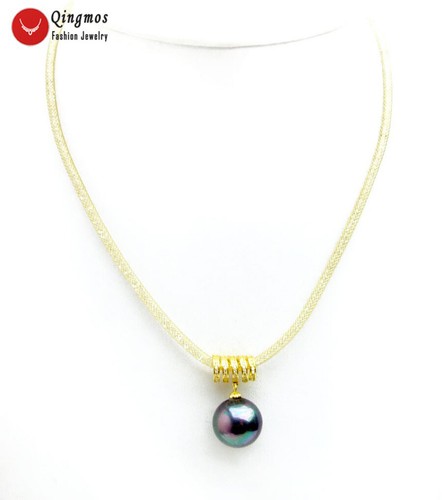 Collar colgante de perlas con concha de mar blanco de 16 mm para mujer cadena de red de cristal joyería - Imagen 12 de 45