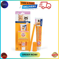 Oral Dental Care for Cat / Kitten Dental Kit Toothbrush Toothpaste Fingerbrush