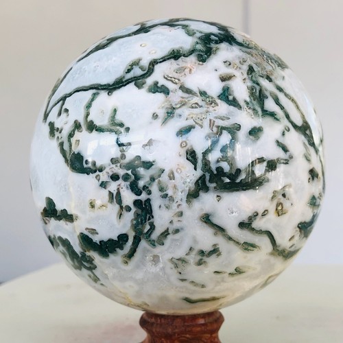1316g Natural Moss Agate Quartz crystal Sphere Mineral specimen Healing AH11 - Picture 14 of 16