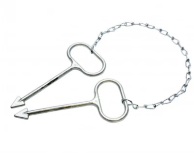 MARKENLOS Hydrantenschlüssel Schachthaken 1 Paar mit Kette Feuerwehr THW Gullydeckel