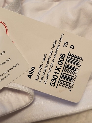 Anita Care Allie White Non-Padded Non-Wired Mastectomy Comfort Bra 34D NWT - Picture 6 of 6