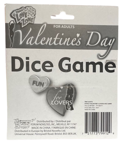 GIOCO DADI AMANTI SAN VALENTINO 2 grandi fustelle amore parole comandi adulti regalo - Foto 6 di 7