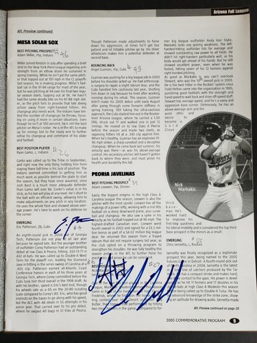 Arizona Fall League 2005 Baseball Program signed by 10 - Picture 3 of 5