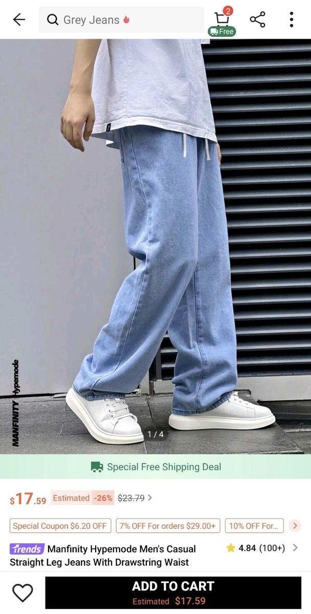 Manfinity Hypemode Loose Fit Men's Straight Leg Jeans With