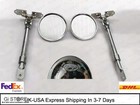 Side Arm 5" round mirror Chrome Fits Willys Jeep MB/GPW/2A/3A/B/M38/A1-6 Holes