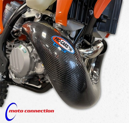 PRO CARBON FRONT EXHAUST EXPANSION PIPE PROTECTOR GUARD KTM EXC 250 TPI 2023 - Picture 2 of 5