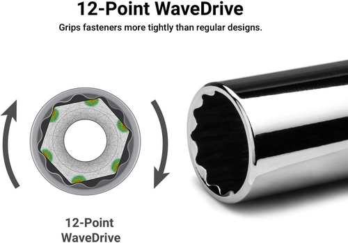 Capri Tools 1/4 In. Drive 12-Point Shallow and Deep Socket Set, SAE, 3/16 to 9/1 - Picture 4 of 6