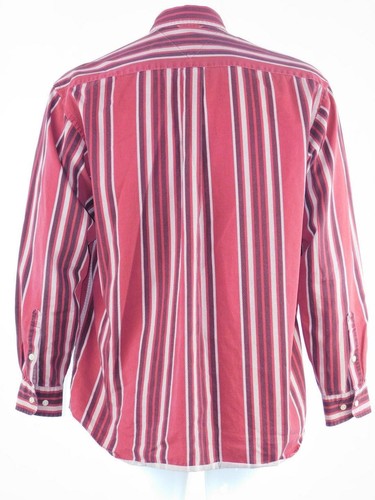 vtg Tommy Hilfiger crest l/s button front striped shirt mens sz M - Picture 4 of 6