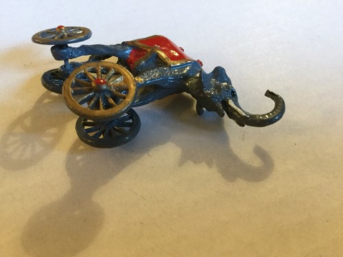 Figura de juguete de colección rara de metal pintado elefante sobre ruedas sin marca - Imagen 8 de 8