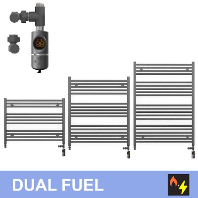 700 mm breit Dual Fuel Kits grau beheizter Handtuchheizkörper mit Thermostat AF