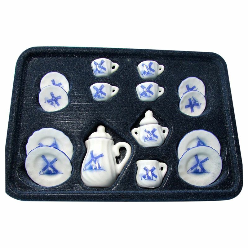 20X (casa de muñecas en miniatura país Plato de molino de viento y juego de té 15 piezas R3N6) 20X (casa de muñecas en miniatura país Plato de molino de viento y juego de té 15 piezas R3N6)