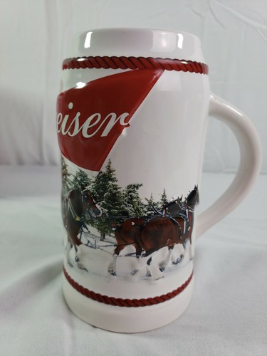 New Budweiser Holiday Stein 2016 December Excursion W/ Certificate 7" Tall - Picture 4 of 12