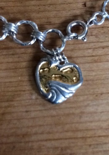 STERLING SILVER PUFFY HEART CHARM BRACELET ~ 13 CHARMS ~ 8 1/4" - Picture 6 of 10
