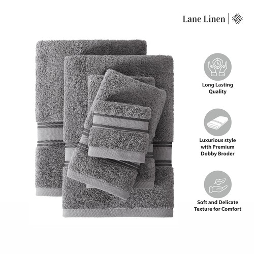Luxury Bath Towels Set - 6 Piece Set 100% Cotton Bathroom Towels Zero Twist Q... - Picture 6 of 10