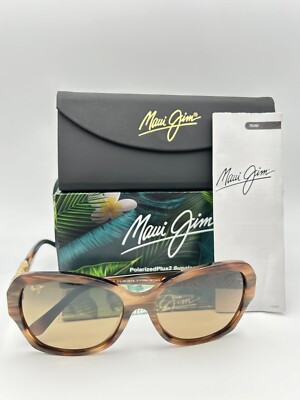 MAUI JIM Polarized Sunglasses MJ530 93 Swaying Palms Brown Pearl 24K Gold Bronze