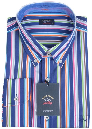 PAUL & SHARK YACHTING Men's Long Sleeve Dress Formal Shirt Size 50 20" Striped - Picture 2 of 4