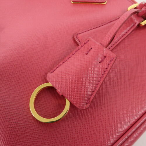 Auth PRADA Logo Saffiano Leather 2WAY Bag Hand Bag Shoulder Bag Pink Used F/S - Picture 19 of 24
