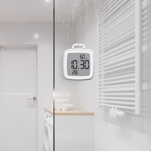 Baldr Shower Clock Waterproof Bathroom Timer Humidity Temperature Large Display - Picture 8 of 12