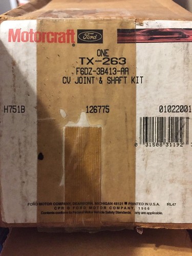 tx-263 motorcraft  cv joint and shaft kit  ford  taurus,  2003-2007  - Picture 1 of 5