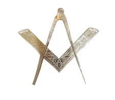 Masonic Lodge Ceremonial SILVER 6" LARGE Square and Compass For Bible CLASS A