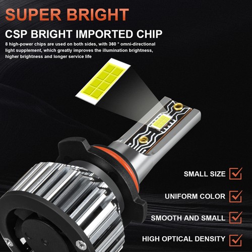 For Toyota Highlander 2014-2019 LED Headlight Fog Light Bulb Combo Kit 6000K V2T - Imagen 5 de 16