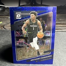 2021-22 Panini Donruss Optic ANTHONY EDWARDS #83 Blue Velocity Prizm error card