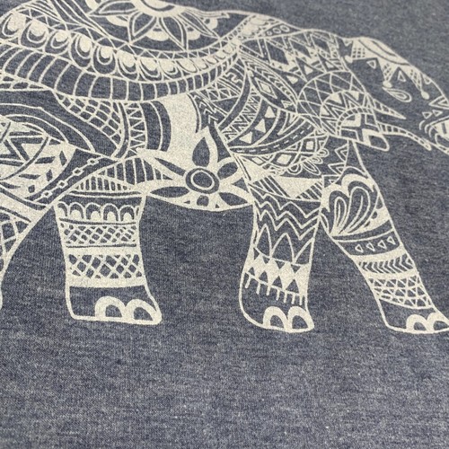 Boho Elephant Gray Pullover Sweatshirt Size M - Picture 3 of 4