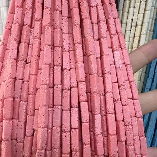 Cuentas de roca volcánica de lava tubular cuboide multicolor de 4x13 mm para hacer joyas hágalo usted mismo - Imagen 15 de 31