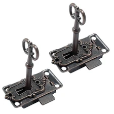 Hitefu 2 Sets Antique Skeleton Key Lock Antique Cabinet Cupboard Furniture De...
