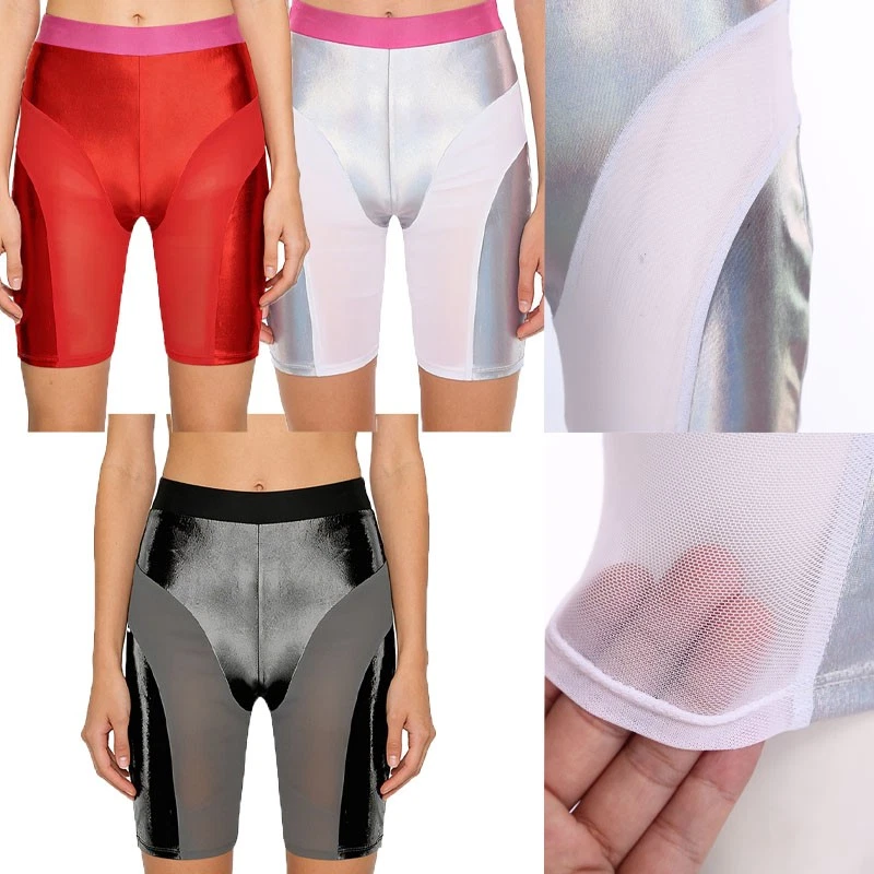 Pack De 4 Pantalones Cortos De Malla Para Mujer - Negro, Talla única, Elásticos Y Para Fiestas