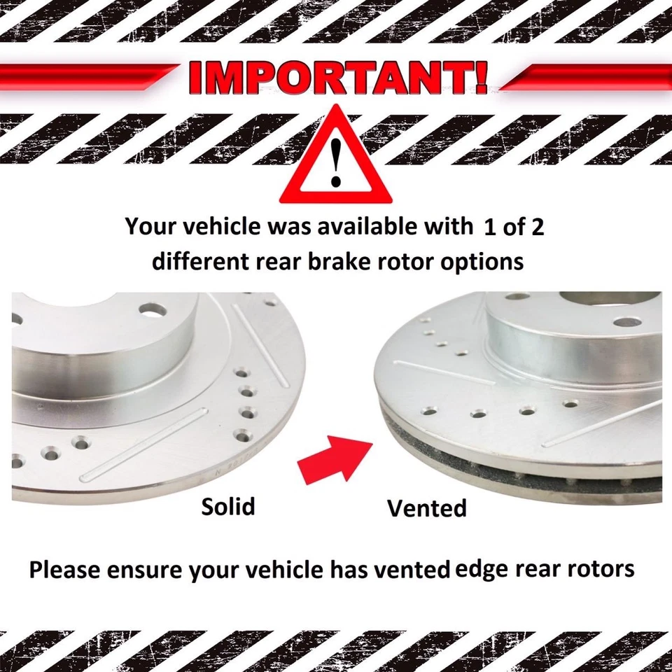 Kit trasero delantero ranurado perforado rendimiento metálico rotor y pastillas de freno Foto 2 de 4