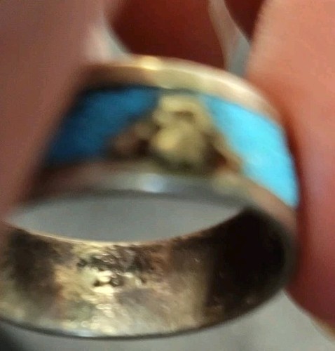 Turquoise Sterling Silver Man/Woman Ring Band USA Size 8 - Picture 19 of 22