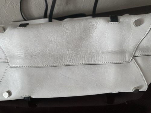 ALEXANDER WANG ACE LARGE TOTE BAG SHOPPER WHITE LEATHER BLACK TRIM RARE $795 - Picture 13 of 19