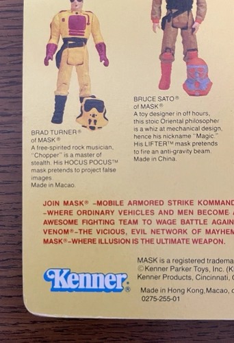 Kenner M.A.S.K Bruce Sato Brad Turner Unpunched 1986 Brand New (including case) - Picture 12 of 14