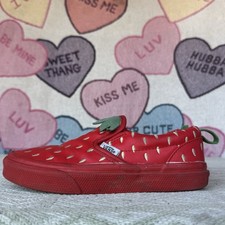 Size 2y - Vans Kids Youth Red Strawberry Seeds Classic Slip-On Shoes Fruity Fun