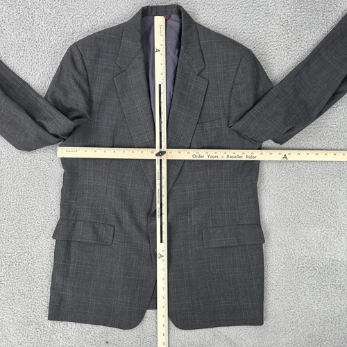 Hart Schaffner Marx Blazer Men 44L Grey Glen Plaid 2 Button Sports Coat USA Made - Picture 6 of 22