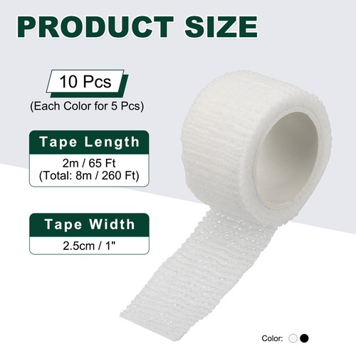 Protectores de piso para patas de silla, 10 rollos de cinta para envolver silla, 650 pies, negro, blanco - Imagen 2 de 6