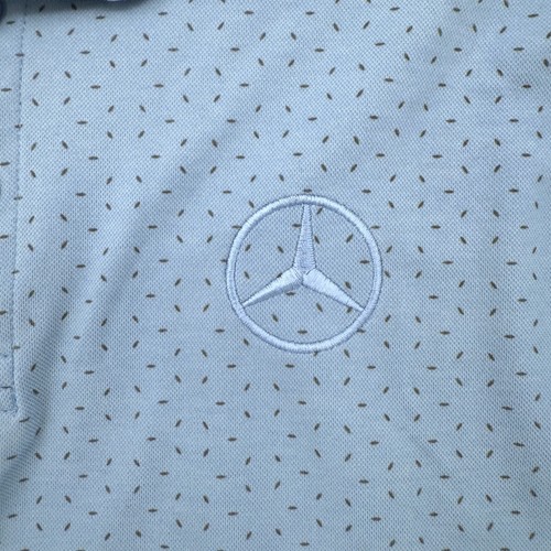 Travis Mathew Mercedes Benz Golf Polo Shirt Athletic Fit Blue Size L Logo Geo - Picture 4 of 12