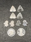 Lot of 10 One - 1 gram Ea. .999 Silver “EMOJI”Bars Rounds - Mix Of Designs #1382