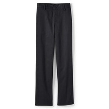 NWT LANDS' END BOYS IRON KNEE BLEND PLAIN FRONT CHINO PANTS BLACK 6