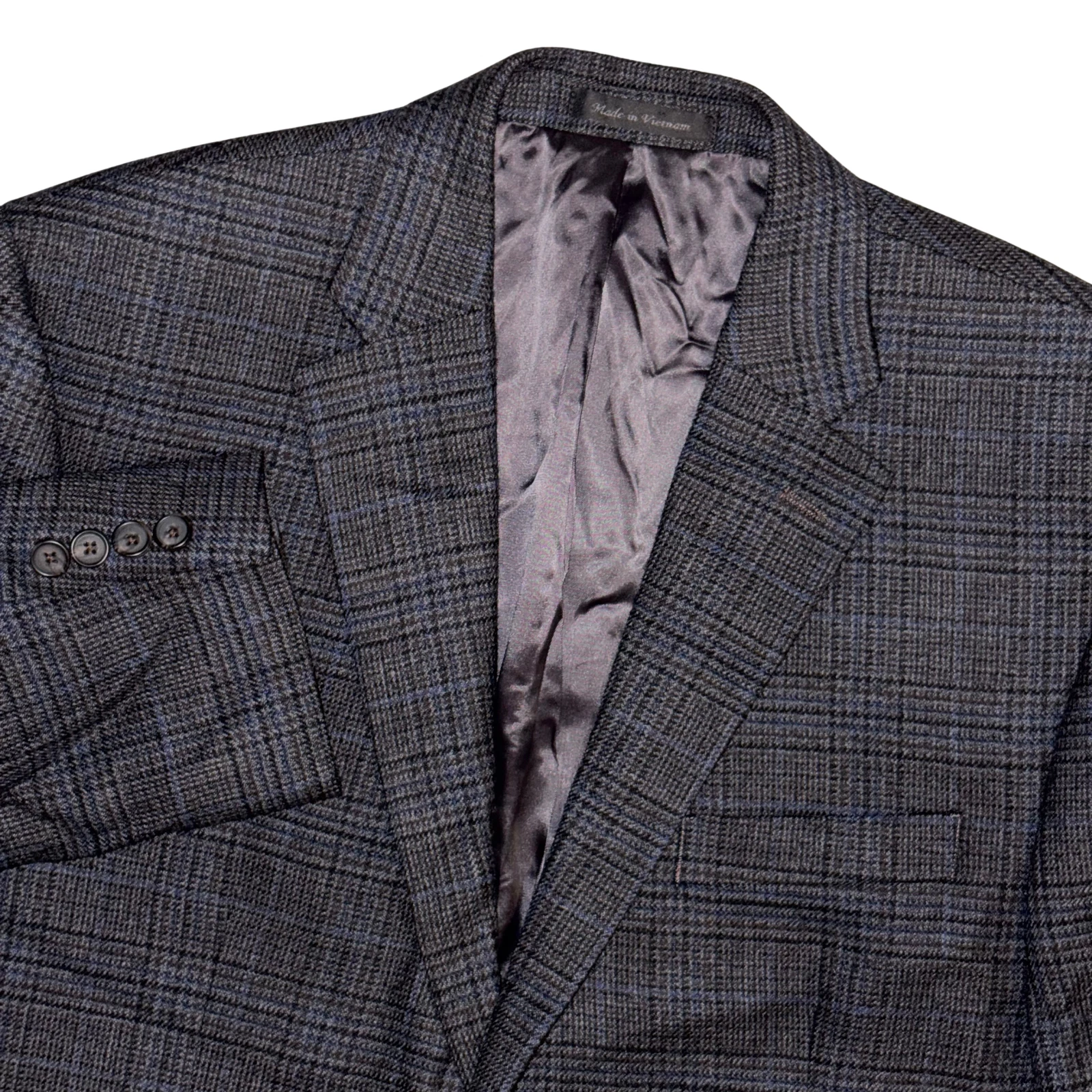 Lauren Ralph Lauren Blazer Wool Mens 42L Grey Glen Plaid Sport Coat Jacket