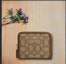 Coach COACH coin case CH389 IMVGB khaki/saddle multi 0