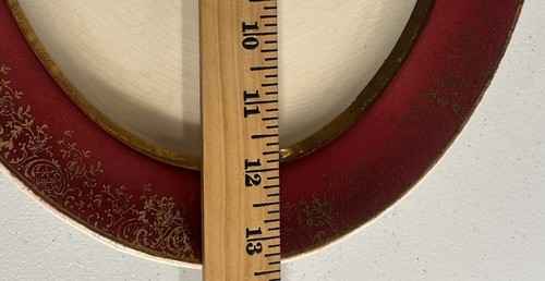 Vtg Aristocrat by Salem China Co 13" Platter - Maroon & Gold - Bild 8 von 9