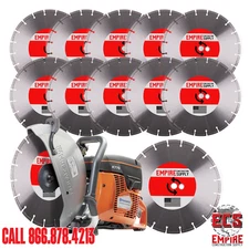 Husqvarna K770 Concrete Saw + 12 ECS 14" Diamond Blades | Contractor MEGA Bundle