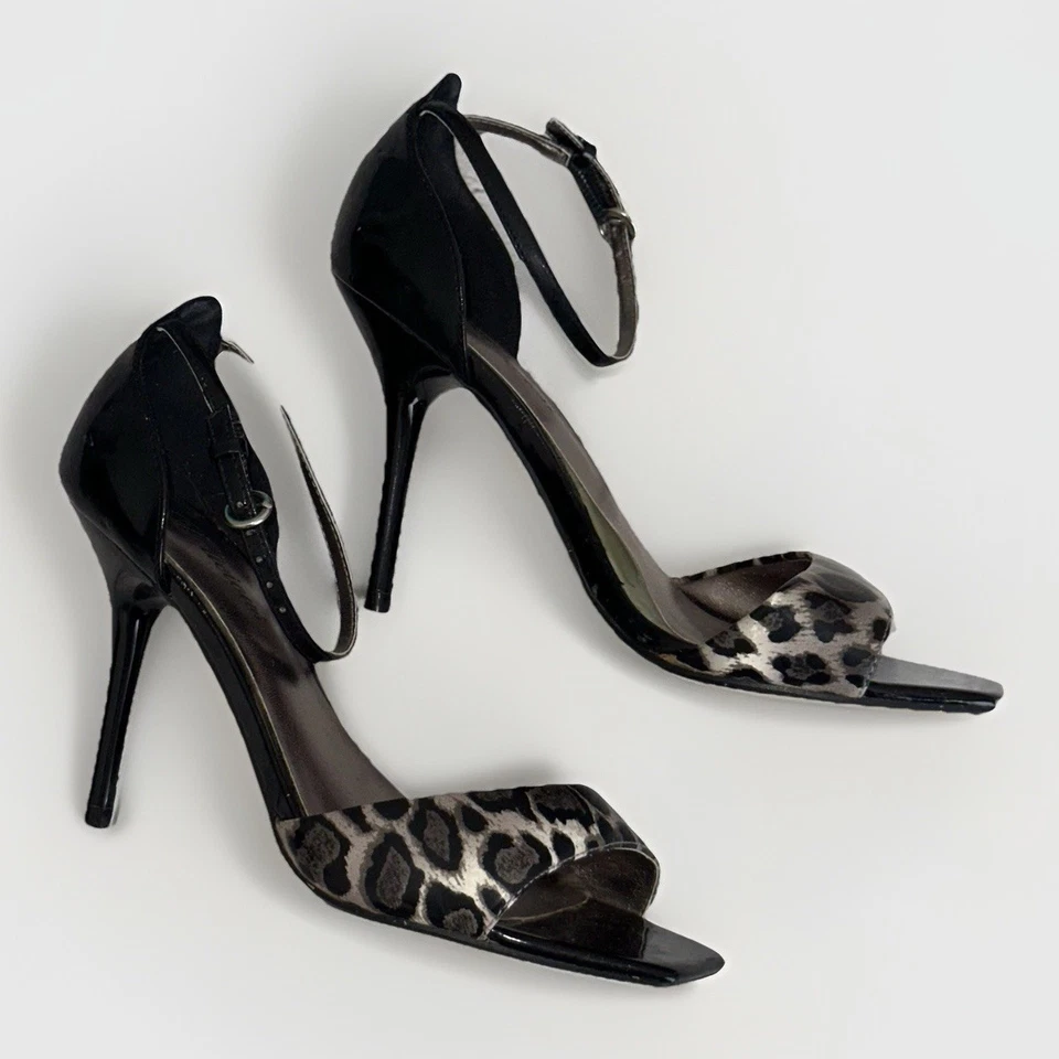 Tacones de aguja Delicious Peep Toe talla 7,5 para mujer con estampado de guepardo animal Foto 4 de 4