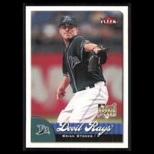 Brian Stokes Rookie #364 2007 Fleer Tampa Bay Devil Rays Baseball Card MLB NM. rookie card picture