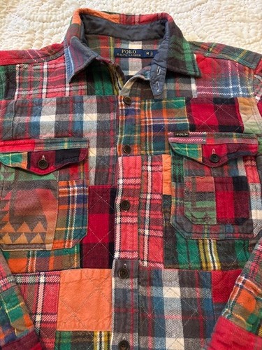 Polo Ralph Lauren Southwestern Flanell gesteppt Western Azteken Patchwork Hemd M - Bild 2 von 19