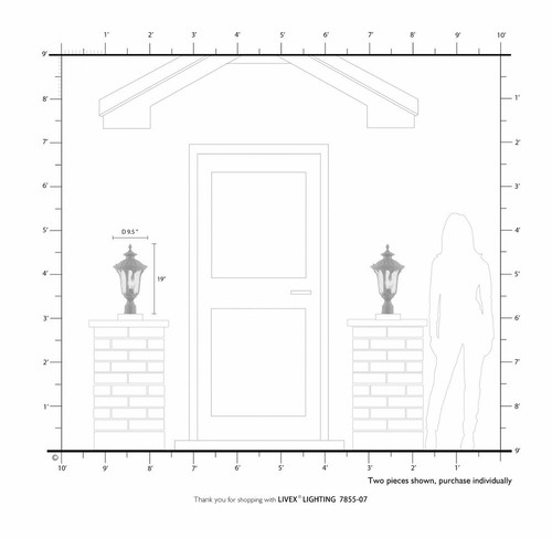 Livex Lighting - Oxford - One Light Outdoor Post Head in Traditional Style - 9.5 - Picture 2 of 3