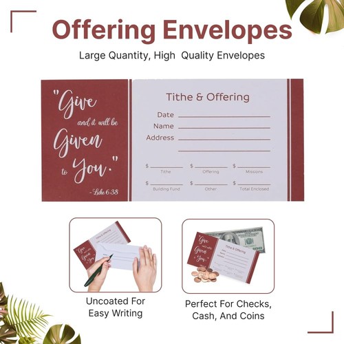 Christian Products Cash Envelopes For Tithes And Offering Church Supplies 100 Ct - Picture 3 of 7